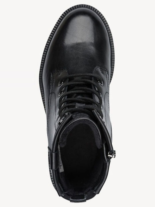 Leder Damen Stiefeletten Schwarz