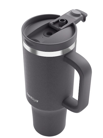 Contigo Handled Tumbler Θερμός Ανοξείδωτο 1.2lt Darkstone με Καλαμάκι και Λαβή