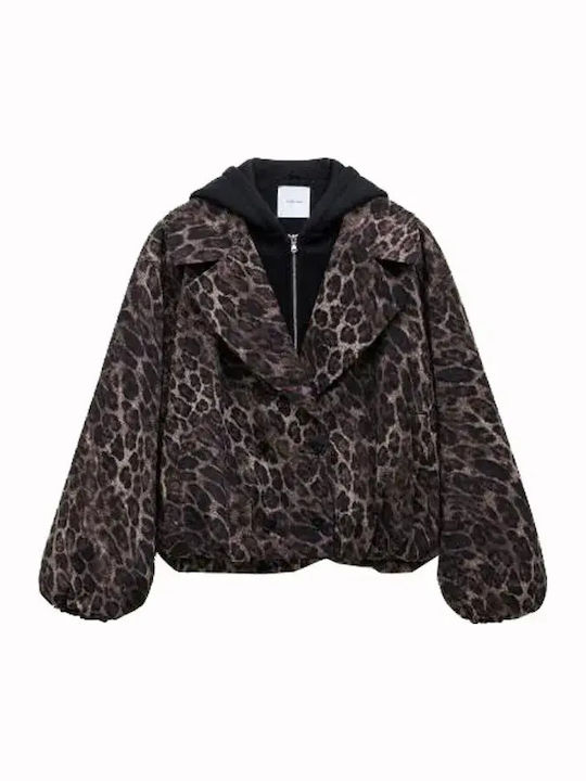 Damen Bomber Jacke Leopar