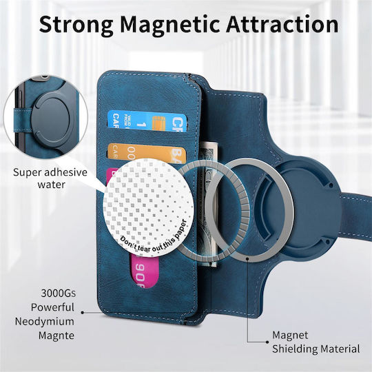 Caseneo Realme 16 Pro Plus 5g Θήκη Retro Leather Πορτοφόλι Blue