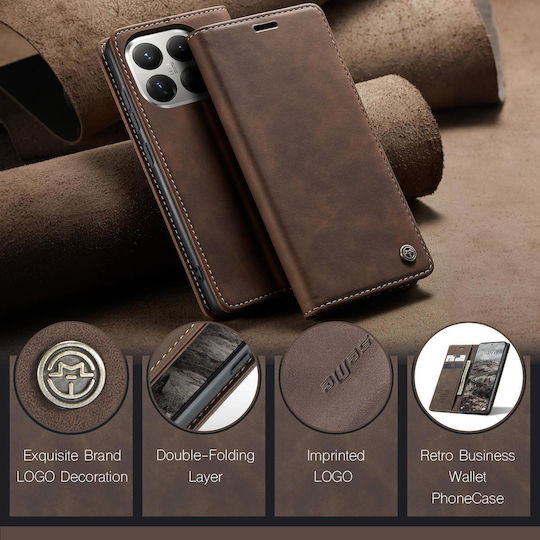 Caseme 013 Xiaomi 17t 5g Retro Leather Θήκη Βιβλίο Brown