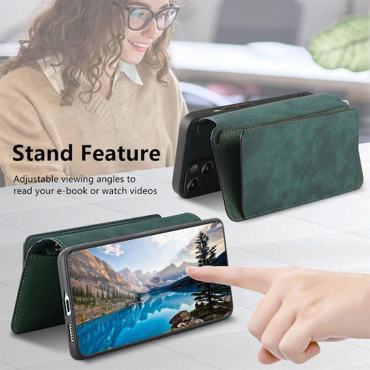 Caseneo Realme 16 Pro 5G Handyhülle Premium Leder Brieftasche Grüne