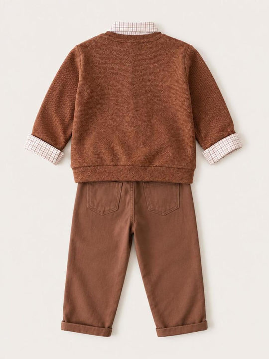 Kids Set with Pants Winter 3 Pieces Brown
