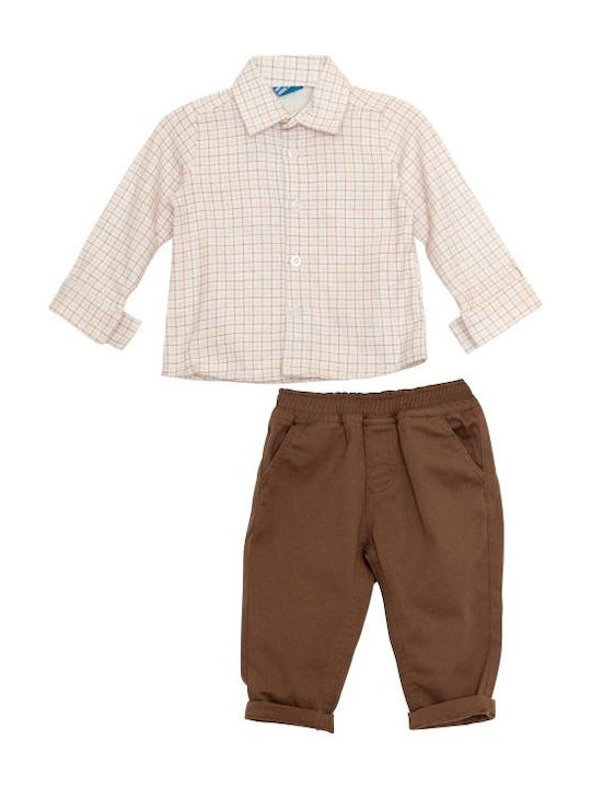 Restart Set Pentru Copii Cu Pantaloni 3 Bucăți Maro Restart Set Pentru Copii Cu Pantaloni 3 Bucăți Maro