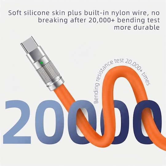 Leewello Cable USB-C Male - USB-C Orange 1.2m 783087-Orange