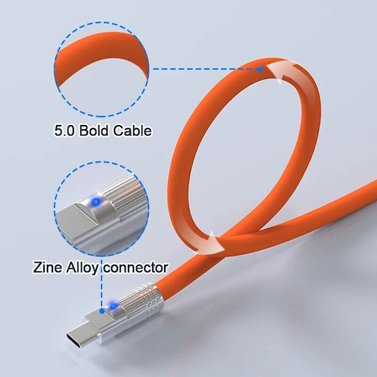 Leewello Cable USB-C Male - USB-C Orange 1.2m 783087-Orange