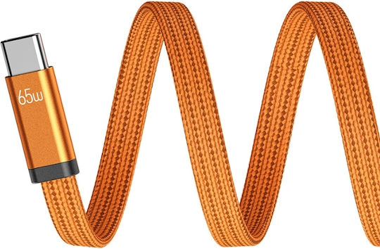 WK Braided Cable USB-C Male - USB-C 65W PD Orange 1.2m 115053
