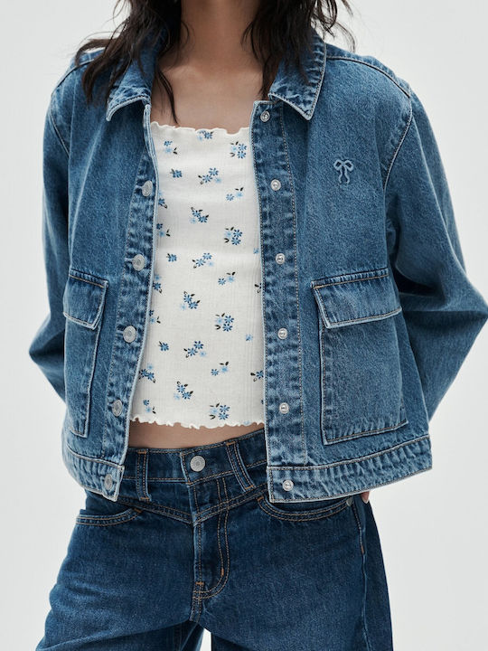 Kids Denim Jacket Short Medium Wash