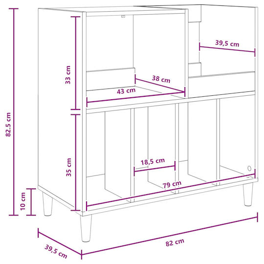 vidaXL Mobilier Hi-Fi maro 39.5x82x82.5cm