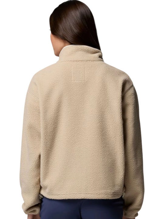 Cropped Women's Sweatshirt Beige