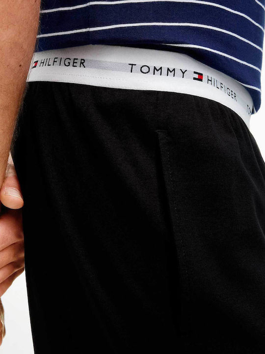 Tommy Hilfiger Καλοκαιρινό Ανδρικό Παντελόνι Πιτζάμας Βαμβακερό Black
