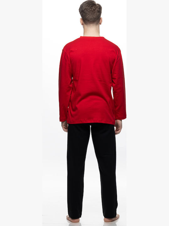 Galaxy Winter Herrenpyjama Baumwollene Rot