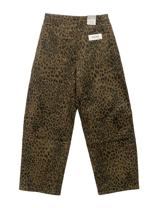 Women's Jean Pants in Balloon Leg Style Brown