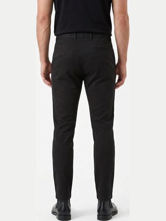 Ανδρικό Παντελόνι Chino Ελαστικό Slim Fit Μαύρο