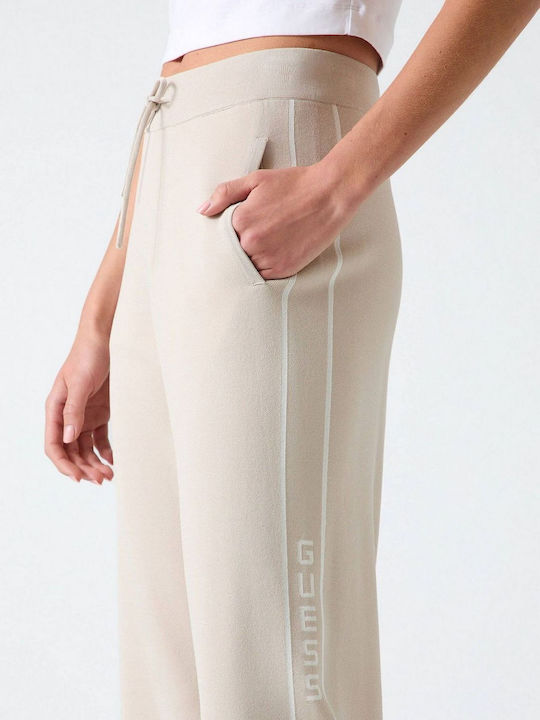 Guess Women's Fabric Trousers in Straight Leg Light Beige