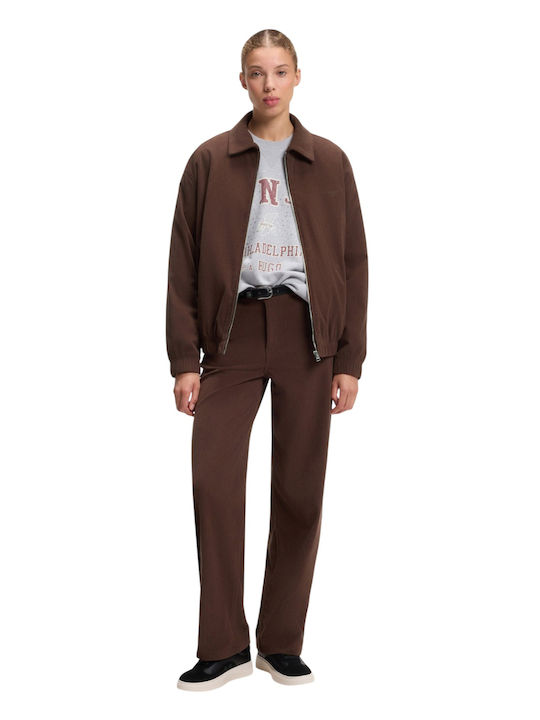 Damen-Stoffhose in Relaxed Passform Braun
