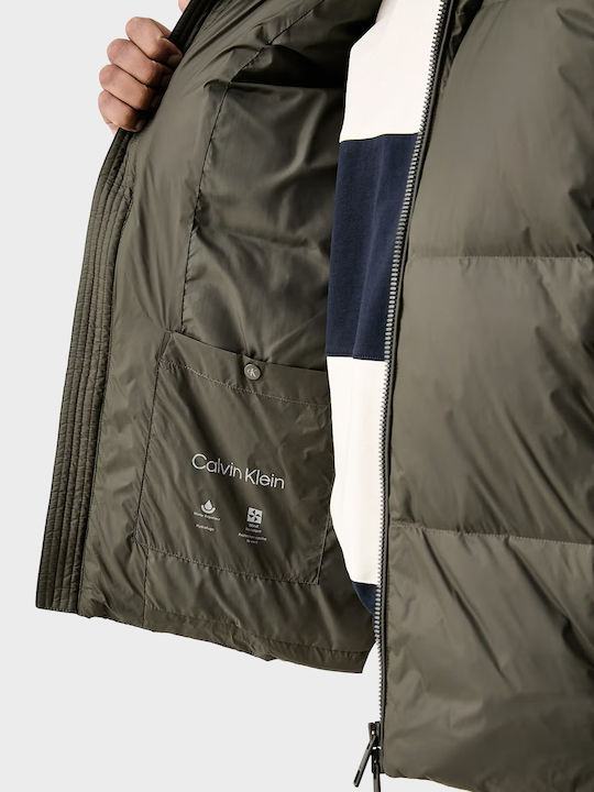 Nylon Waterproof and Windproof Jacket Dark Olive Green