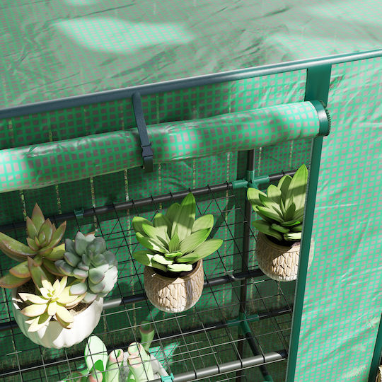 84H-241V00GN House Type Greenhouse with Shelves 1.44x0.48x1.52m