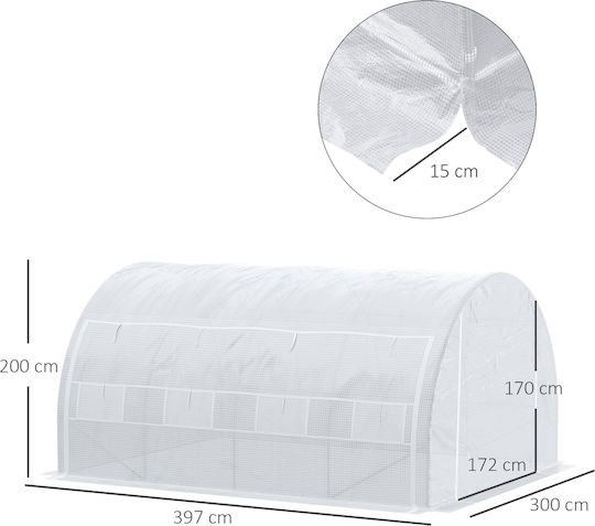 845-612V01WT Gewächshaus Tunnel 4x3x2m