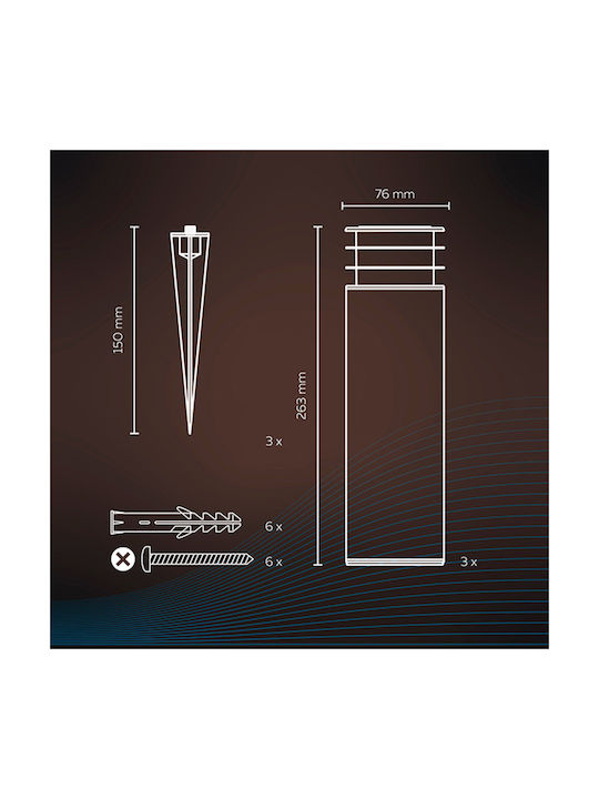 Calex Lampa Post Mic LED Pentru Exterior 9W Cu Lumină Alb Cald IP44 Negru