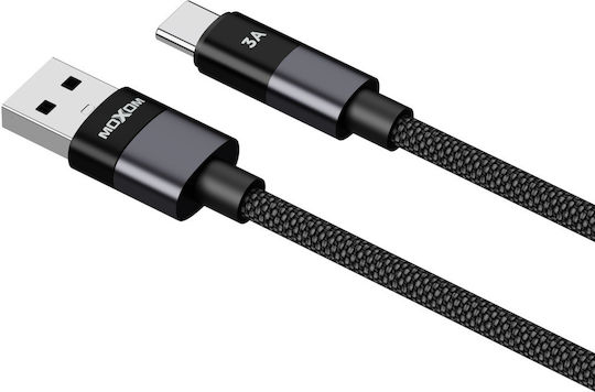 Moxom Geflochtenes USB Typ-C Kabel männlich - USB-A Schwarz 1m 022485-Schwarz