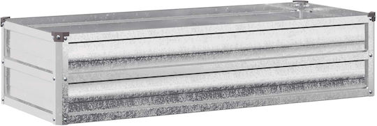 vidaXL Metallic Silver Flower Pot 100x40x24cm