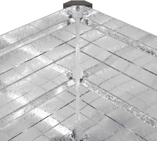 vidaXL Ghiveci Metalic Argintiu 100x80x24 cm