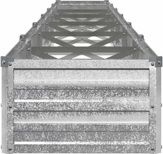vidaXL Γλάστρα Μεταλλική Ασημί 480x40x24εκ.