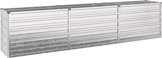 vidaXL Γλάστρα Μεταλλική Ασημί 240x40x55εκ.
