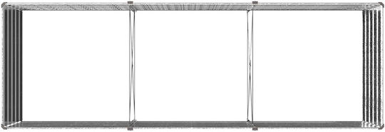 vidaXL Γλάστρα Μεταλλική Ασημί 240x80x55εκ.