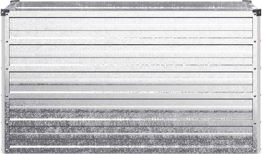 vidaXL Метална Саксия За Цветя Сребриста 100x40x55см