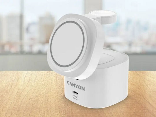 Canyon Kabelloses Handyladegerät (Qi Pad) 30W Stromlieferung Weiß