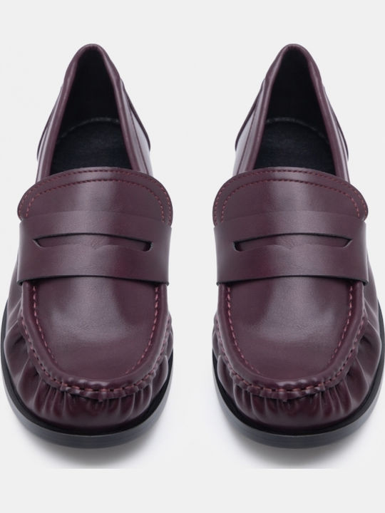 Mocasini Dama Loafers În Culoare Burgundia