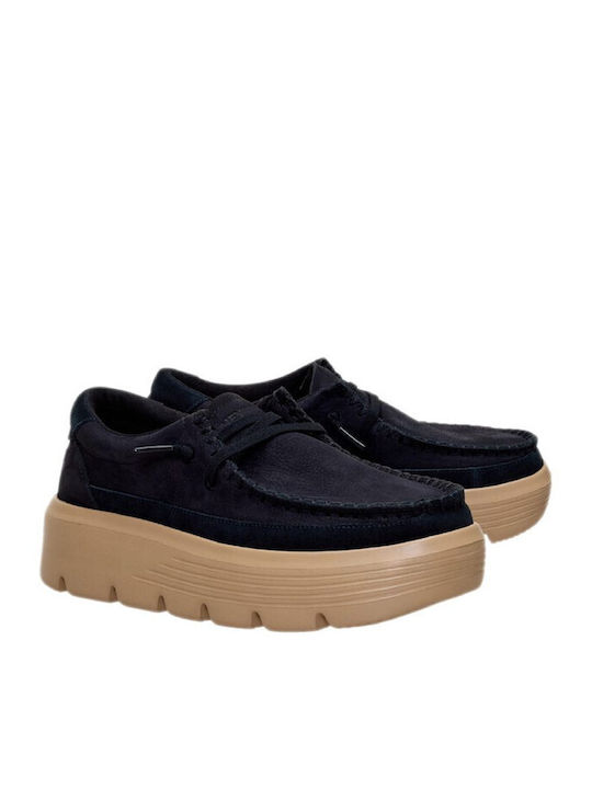 Leather Women's Loafers in Black Colour