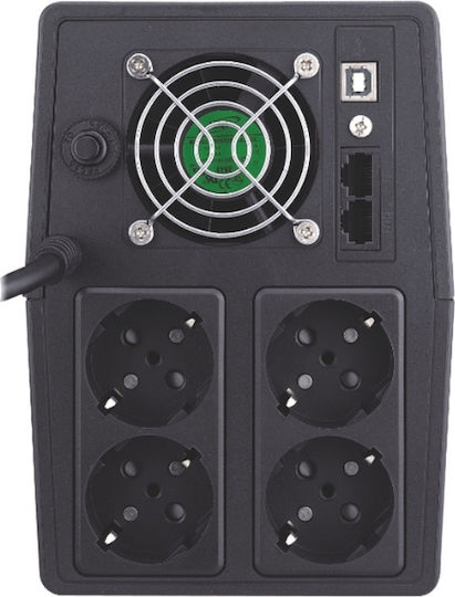 Power On VLD-2000 v2.0 UPS Line-Interactive 2000VA with 4 Schuko Outlets