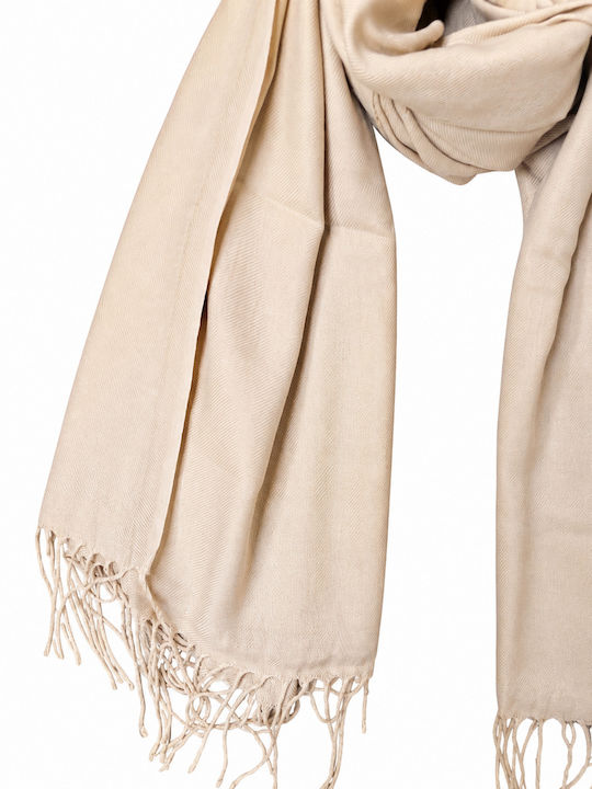 Pashmina Women's Silk Shawl Beige