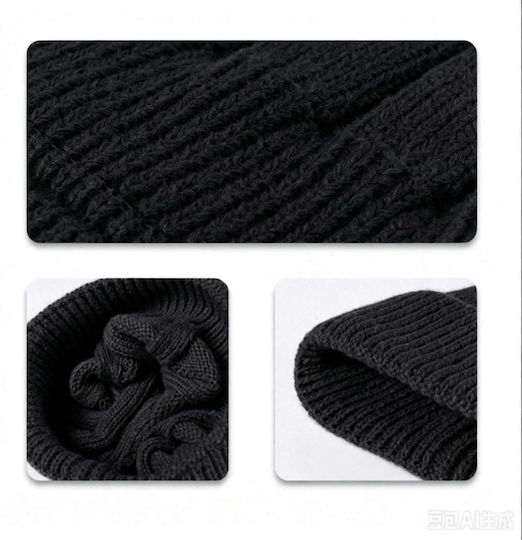 Beanie Unisex Strickmütze in Schwarz