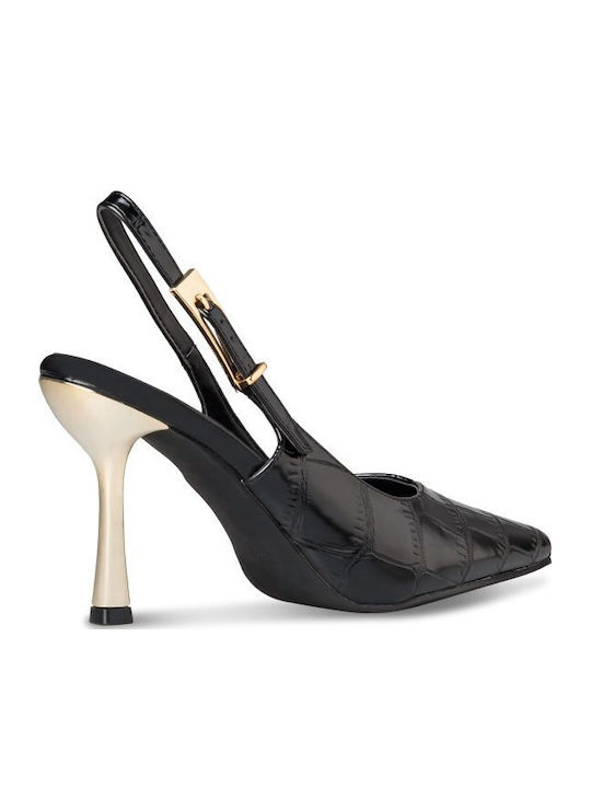 Schwarze Pumps mit Riemchen