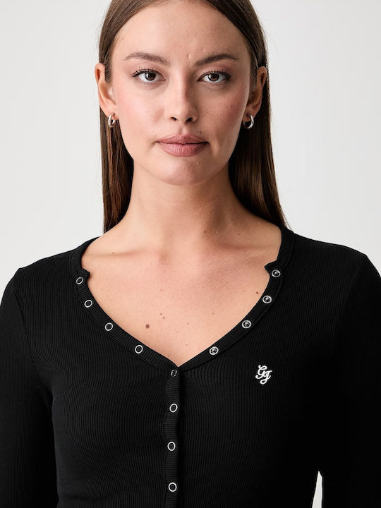 Lang Gestrickte Damen Strickjacke Schwarz