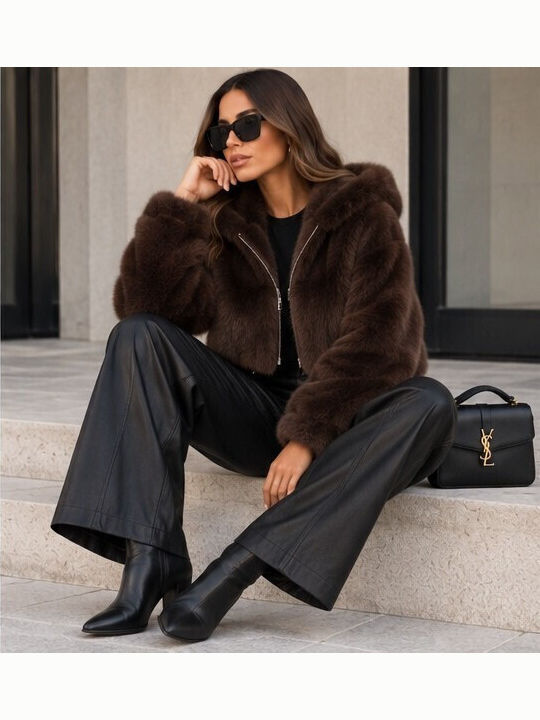 Short Women's Fur Chocolate