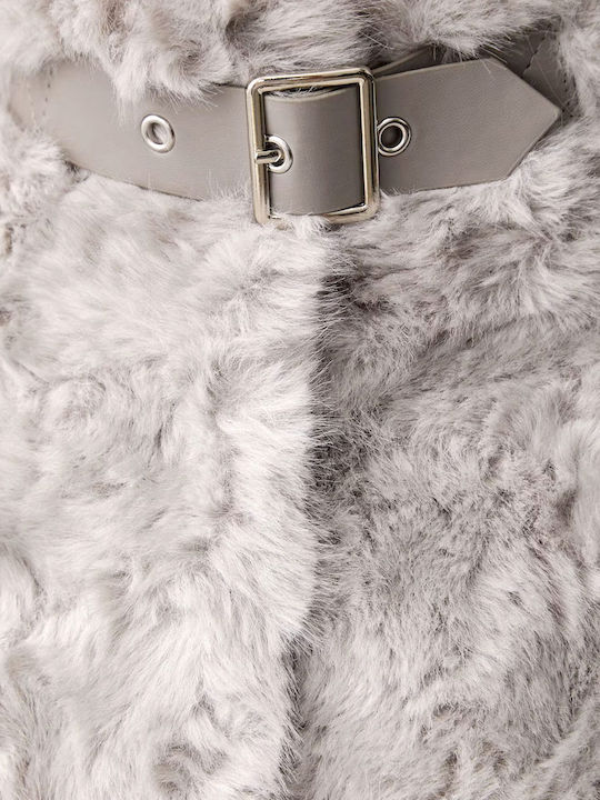 Short Women's Fur Light Grey