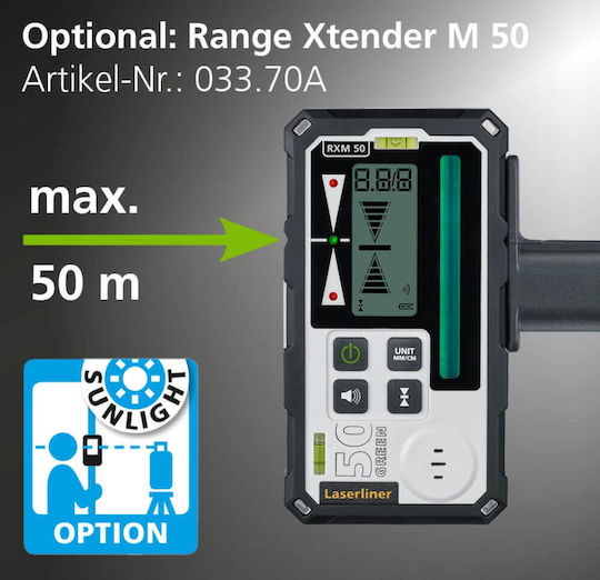 Laserliner Pro XPG Pro Γραμμικό Αλφάδι Laser Πράσινης Δέσμης 7.4V με Εύρος Εργασίας 55m