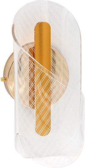 Keskor Modern Wall Lamp with Integrated LED and Warm White Light Gold 11x10x23cm