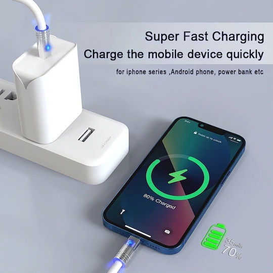 Leewello USB 2.0 Cable USB-C male - USB-C 100W Λευκό 2m