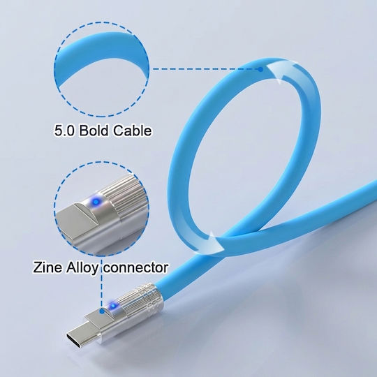 Leewello USB 2.0 Cable USB-C male - USB-A 100W Μπλε 1.2m