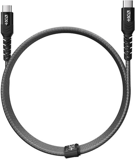 Next One Braided USB 2.0 Cable USB-C male - USB-C PD Γκρι 1.2m