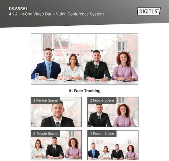 Digitus DS-55581 Σύστημα Συνδιάσκεψης 4K Ultra HD Μαύρο