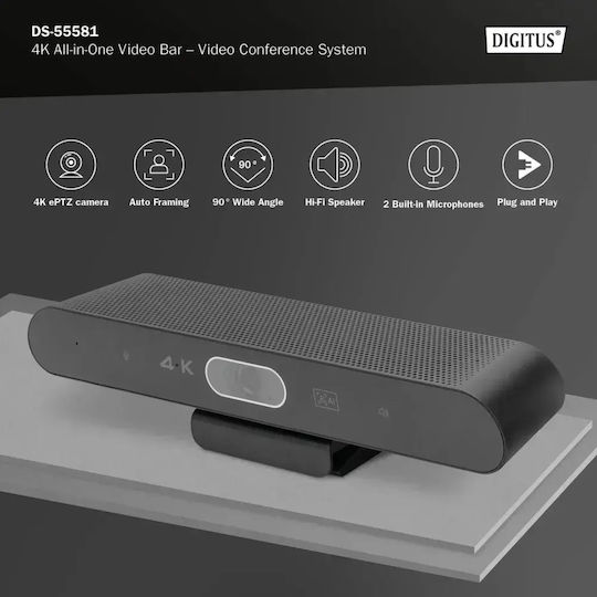 Digitus DS-55581 Σύστημα Συνδιάσκεψης 4K Ultra HD Μαύρο