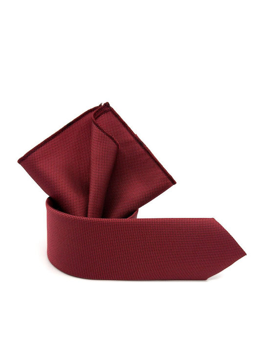 Legend Accessories Legend Σετ Ανδρικής Γραβάτας Μονόχρωμη σε Κόκκινο Χρώμα