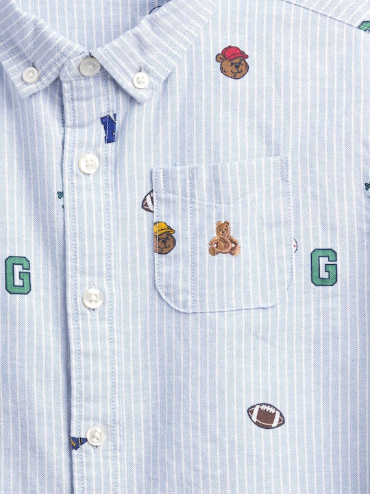 Kids Long-Sleeved Shirt Blue Oxford